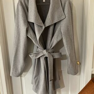 Belle by Kim Gravel Gray Belted Coat